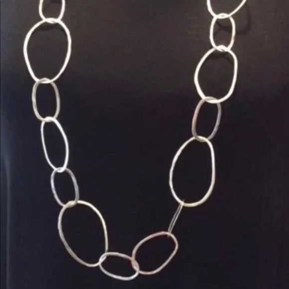 Silpada ‘Bubble Up’ Sterling Silver Large Loop Link Necklace N2148 - Picture 1 of 16
